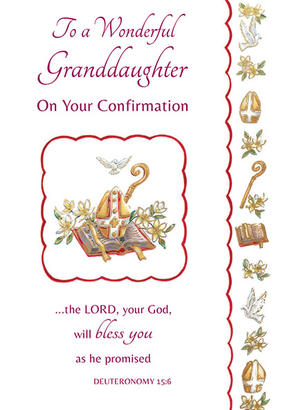 89546 granddaughter confirmation - 4 1/2 x 6 3/4 - Gold Decoration & Embossed